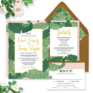 "Evie" Tropical Wedding Invitation