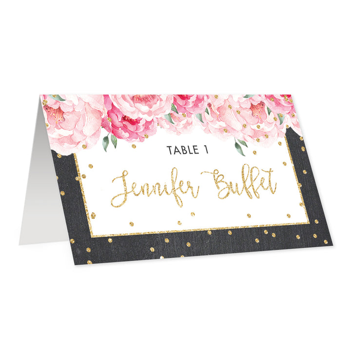 Chalkboard Place Cards with Floral | Jenn