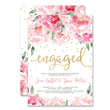 Load image into Gallery viewer, "Jenn" Pink Blooms + Gold Engagement Party Invitation