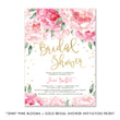 Load image into Gallery viewer, Soft peony pink and gold bridal shower invitations, with a beautiful white backer adorned with pink peonies in full bloom.