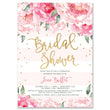 Load image into Gallery viewer, Elegant Peony Blush and Gold Bridal Shower Invitations featuring blush peonies, pink stripes, and a chic and delicate design
