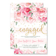 Load image into Gallery viewer, "Jenn" Peonies + Blush Stripe Engagement Party Invitation