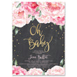 Load image into Gallery viewer, "Jenn" Pink Blooms + Chalkboard Baby Shower Invitation