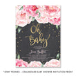 Load image into Gallery viewer, "Jenn" Pink Blooms + Chalkboard Baby Shower Invitation