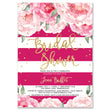 Load image into Gallery viewer, Elegant peonies and magenta stripe bridal shower invitation, featuring blush peonies and chic design.