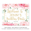 Load image into Gallery viewer, "Jenn" Peonies + Mint Stripe Kids Birthday Invitation