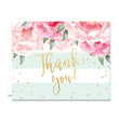 Load image into Gallery viewer, "Jenn" Peonies + Mint Stripe Thank You Card