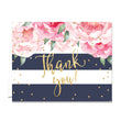 Load image into Gallery viewer, "Jenn" Peonies + Navy Stripe Thank You Card