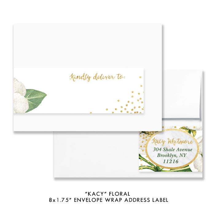 "Kacy" Floral Envelope Wrap Address Labels