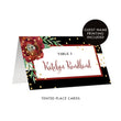 Load image into Gallery viewer, Black Striped Holiday Place Cards with Floral | Katelyn