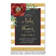 Load image into Gallery viewer, "Katelyn" Gold + White Stripe Chalkboard Christmas Baby Shower Invitation