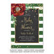 Load image into Gallery viewer, "Katelyn" Green + White Stripe Chalkboard Christmas Baby Shower Invitation