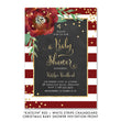 Load image into Gallery viewer, "Katelyn" Red + White Stripe Chalkboard Christmas Baby Shower Invitation