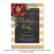 Load image into Gallery viewer, Gold Glitter Stripe Chalkboard Christmas Party Invitation - Katelyn