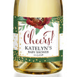 Load image into Gallery viewer, "Katelyn" Green + White Holiday Baby Shower Champagne Labels