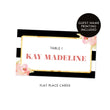 Load image into Gallery viewer, Black + White Striped Place Cards with Blush Floral | Kay