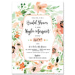 Load image into Gallery viewer, Elegant Peach Wildflower Bridal Shower Invitations with blush, peach, and greens - perfect for a modern bridal shower.
