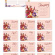 Load image into Gallery viewer, 2020 Bold Watercolor Floral Desk Calendar by Digibuddha | Coll. 27