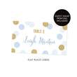 Load image into Gallery viewer, Blue + Gold Dots Place Cards | Leigh