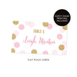 Load image into Gallery viewer, Pink + Gold Dots Place Cards | Leigh
