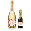 Load image into Gallery viewer, "Leigh" Red + Gold Glitter Dots Be Merry Champagne Labels