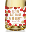 Load image into Gallery viewer, "Leigh" Red + Gold Glitter Dots Be Merry Champagne Labels