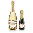Load image into Gallery viewer, "Leigh" Red, Green + Gold Glitter Dots Be Merry Champagne Labels