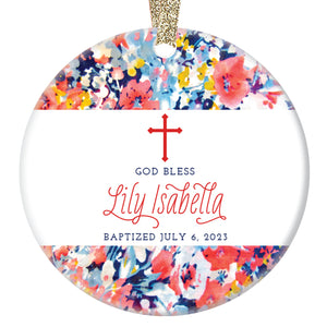 Baby Girl's Baptism Christmas Ornament, Personalized | Lily