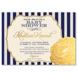 Load image into Gallery viewer, "Madison" Navy Stripe + Gold Rose Baby Shower Invitation