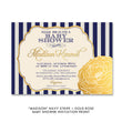 Load image into Gallery viewer, "Madison" Navy Stripe + Gold Rose Baby Shower Invitation