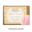 Load image into Gallery viewer, "Madison" Burlap + Blush Rose Baby Shower Invitation