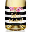 Load image into Gallery viewer, "Mady" Floral + Black Stripe 30th Birthday Champagne Labels