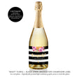 Load image into Gallery viewer, "Mady" Floral + Black Stripe Graduation Champagne Labels