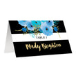 Load image into Gallery viewer, Black + White Striped Place Cards with Blue Flowers | Mady