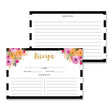 Load image into Gallery viewer, Floral + Stripe Recipe Cards | Mady Black