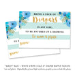 Load image into Gallery viewer, "Mady" Blue + White Stripe Blue Flowers Baby Shower Invitation