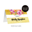 Load image into Gallery viewer, Gold Striped Place Cards with Pink Flowers | Mady