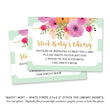 Load image into Gallery viewer, "Mady" Mint + White Stripe Baby Shower Invitation