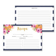 Load image into Gallery viewer, Floral + Stripe Recipe Cards | Mady Navy