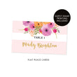 Load image into Gallery viewer, Pink + White Striped Place Cards with Pink Flowers | Mady