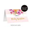 Load image into Gallery viewer, Pink + White Striped Place Cards with Pink Flowers | Mady