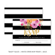 Load image into Gallery viewer, "Mady" Black + White Stripe Wedding Invitation