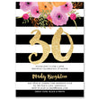 Load image into Gallery viewer, "Mady" Black + White Stripe 30th Birthday Party Invitation