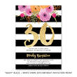 Load image into Gallery viewer, "Mady" Black + White Stripe 30th Birthday Party Invitation