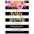 Load image into Gallery viewer, "Mady" Black + White Stripe Baby Sprinkle Invitation