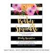 Load image into Gallery viewer, "Mady" Black + White Stripe Baby Sprinkle Invitation