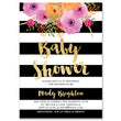 Load image into Gallery viewer, "Mady" Black + White Stripe Baby Shower Invitation
