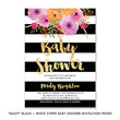 Load image into Gallery viewer, "Mady" Black + White Stripe Baby Shower Invitation