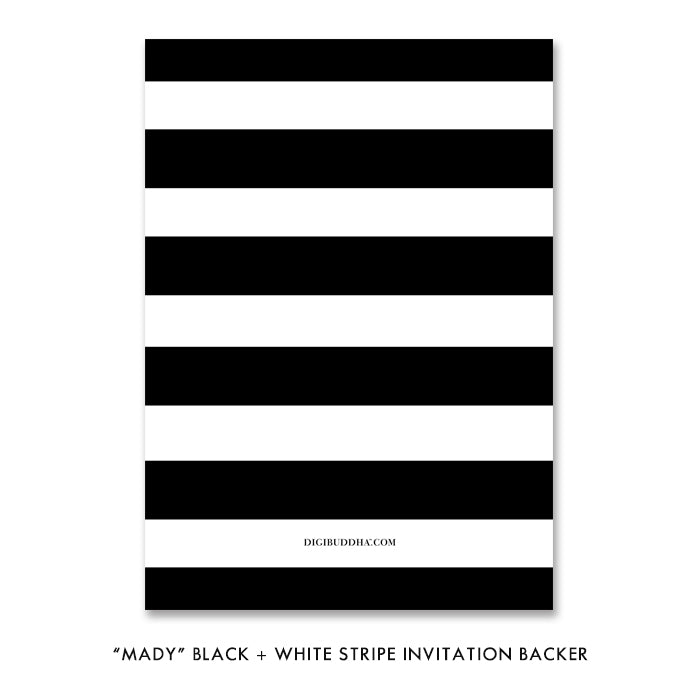 "Mady" Black + White Stripe Lingerie Shower Invitation