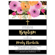 Load image into Gallery viewer, "Mady" Black + White Stripe Baptism Invitation
